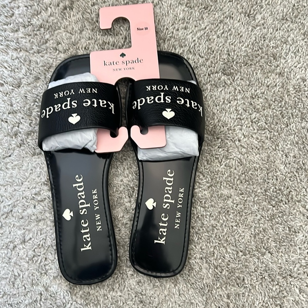 🎁KateSpade Black Slides🎄